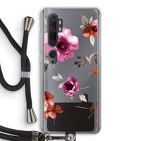 Geschilderde bloemen: Xiaomi Mi Note 10 Transparant Hoesje met koord
