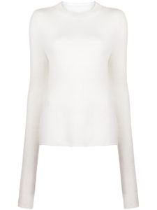 Low Classic pull en maille fine à effet de transparence - Blanc