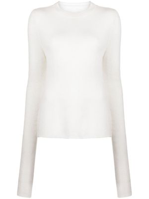 Low Classic pull en maille fine à effet de transparence - Blanc