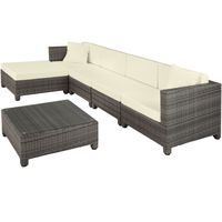 tectake - loungeset met aluminium frame-Wicker tuinset- incl. 2 overtreksets - grijs-403835 - thumbnail