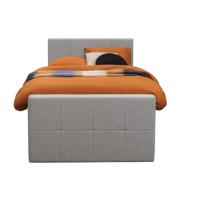 Leen Bakker - Boxspring Met Opbergruimte En Voetbord Liv Geblokt - Licht - 120x200cm - Stof - Grijs