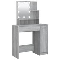 vidaXL Kaptafel met LED 86,5x35x136 cm grijs sonoma eikenkleurig