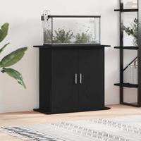 Aquariumstandaard 81x36x73 cm spaanplaat zwart eikenkleurig Aquariumstandaard 81x36x73 cm spaanplaat zwart eikenkleurig