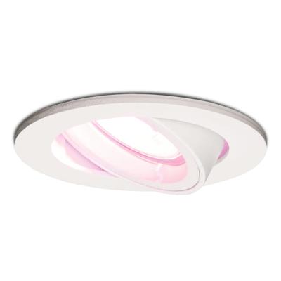 Dublin smart inbouwspot - Wifi + Bluetooth - RGBWW - GU10 - Kantelbaar - Google Home, Amazon Alexa en Siri - IP20 voor binnen - Wit - Plafondspots