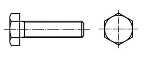 TOOLCRAFT 129057 Zeskantbout M27 60 mm Buitenzeskant DIN 933 Staal 10 stuk(s)