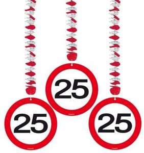 Hangdecoratie verkeersbord '25'