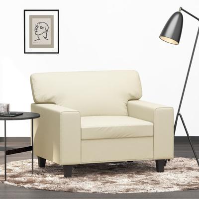 Fauteuil 60 cm kunstleer crmekleurig