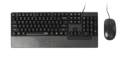 RapooNX2000 Wired Desktop Set Toetsenbord Zwart