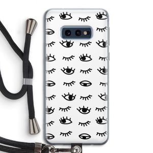 Eye pattern #2: Samsung Galaxy S10e Transparant Hoesje met koord