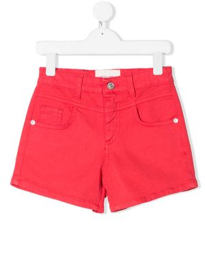 Alberta Ferretti Kids short I Love You en jean - Rouge