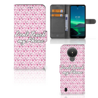 Nokia 1.4 Portemonnee Hoesje Flowers Pink DTMP - thumbnail