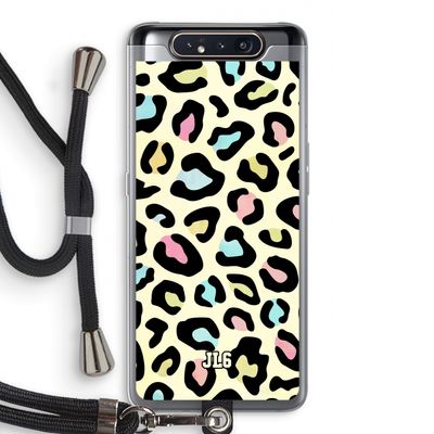 Leopard pattern: Samsung Galaxy A80 Transparant Hoesje met koord