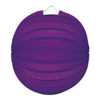 Party Lampion van papier - ronde vorm - paars - Dia 22 cm - versieringen - buiten