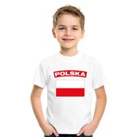 T-shirt met Poolse vlag wit kinderen - thumbnail