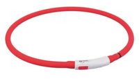 Trixie halsband usb siliconen lichtgevend oplaadbaar rood (70X1 CM)