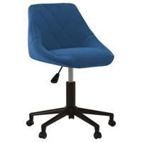 Eetkamerstoel draaibaar fluweel blauw