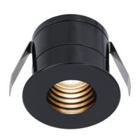 Betty Mini LED Inbouwspot - 12 Volt 3 Watt 140 lumen - 2700K warm wit - Dimbaar - Verzonken - Plat 37mm - IP44 waterdicht - Zwart