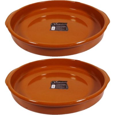 Set van 3x stuks grote tapas ovenschalen/serveerschalen Alicante met handvatten 42 cm