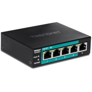 Trendnet TE-FP051 netwerk-switch Unmanaged Fast Ethernet (10/100) Power over Ethernet (PoE) Zwart