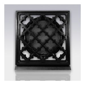 Deurrooster Weckx Retro Vierkant Aansluiting 10 cm Zwart
