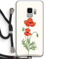 Red poppy: Samsung Galaxy S9 Transparant Hoesje met koord