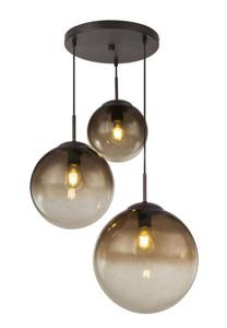 Hanglamp glazen bollen 'Varus' amber kleurig glas E27 fitting