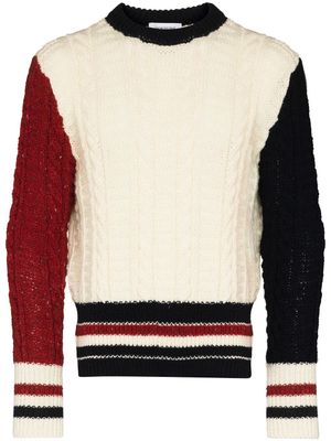 Thom Browne pull en maille torsadée - Blanc Thom Browne pull en maille torsadée - Blanc