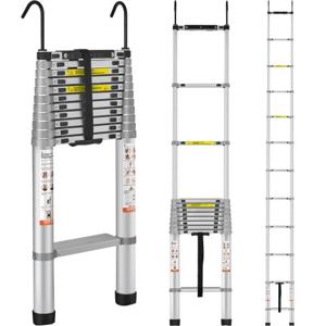 VEVOR 4,59 m telescoopladder, antislip vouwladder, 90 x 48 x 8 cm, trapladder met vergrendelingssysteem, multifunctionele ladder, aluminiumlegering, draagvermogen 190 kg, ideaal voor huisreparaties, decoratie, muurschildering