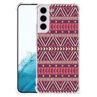 Samsung Galaxy S22 Plus Doorzichtige Silicone Hoesje Aztec Paars - thumbnail