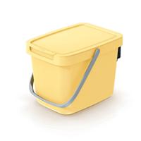 Keden GFT aanrecht afvalbak - geel - 6L - afsluitbaar - 20 x 26 x 20 cm - klepje/hengsel   -