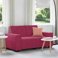 Tweezitsbank 120 cm fluweel wijnrood