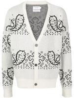 RHUDE cardigan rayé à motif bandana - Blanc