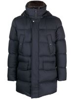 Herno funnel-neck hooded padded coat - Bleu - thumbnail