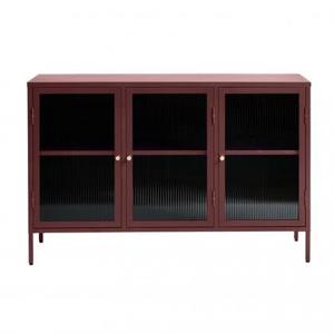 Nordic Home Olan glazen dressoir - 130 cm - rood