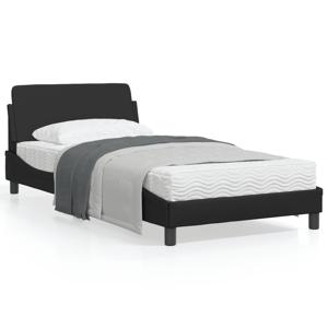 Bedframe met hoofdbord kunstleer zwart 100x200 cm