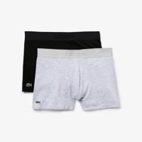 Lacoste 2-Pack Boxershorts Zwart/Zilver - Maat S - Kleur: ZwartGrijs | Soccerfanshop