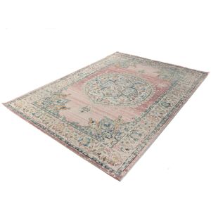 Karpet24 Salsa - Vintage Style tapijt, modern design, weerbestendig en uv-bestendig, voor balkon, terras en serre, ook geschikt voor binnen roze-80 x 300 cm