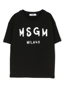 MSGM Kids t-shirt en coton à logo imprimé - Noir