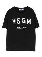 MSGM Kids t-shirt en coton à logo imprimé - Noir