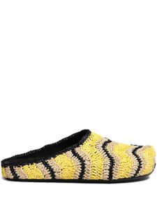 Marni chaussons Fussbett Sabot en raphia - Jaune