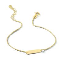 Graveerarmband Plaat-Ankerschakel 3,5 mm geelgoud 16-19 cm