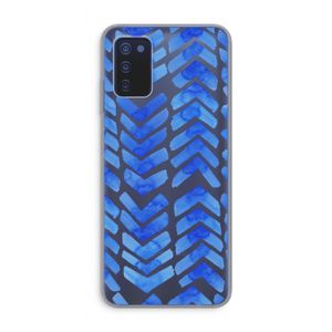 Blauwe pijlen: Samsung Galaxy A03s Transparant Hoesje