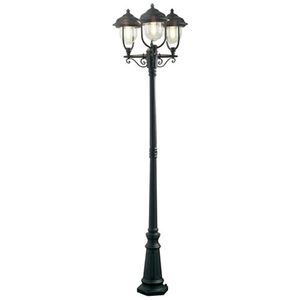 Lantaarnpaal Parma Zibello zwart 3 armig klassieke tuinlamp 7227-750