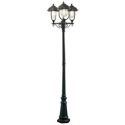 Lantaarnpaal Parma Zibello zwart 3 armig klassieke tuinlamp 7227-750
