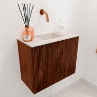 Toiletmeubel Mondiaz Joya Dlux | 50 cm | Meubelkleur Ruby | Faye wastafel Meli Wasbak Midden | Zonder kraangat(en)