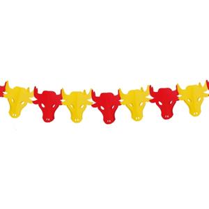 Stieren thema slinger kleuren van Spanje - 300 cm - Spaanse thema feestartikelen/versieringen