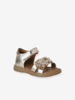 Baby sandalen van leer met klittenband goud