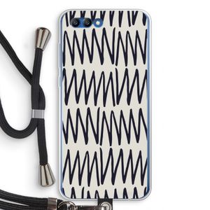 Marrakech Zigzag: Honor 10 Transparant Hoesje met koord