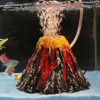 Kunstmatige boom plant gras vis tank decoratie vulkaan Rock landschap creatieve Rockery hars ornamenten aquarium luchtpomp maat: S 8.5 * 5.5 * 2.0