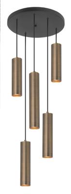 Highlight Ronde pendel hanglampPerugia brons - 5x GU10 - H5671.32